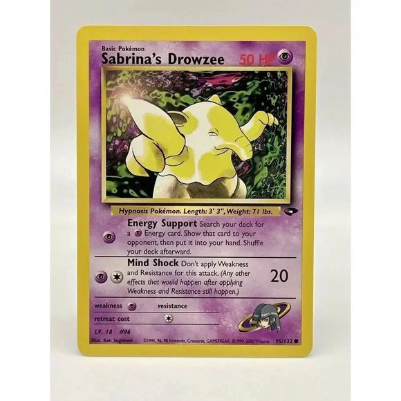 Sabrina's Drowzee 95/132‎ Pokemon Card Gym Challenge Non Holo Vintage 2000 NM - Picture 1 of 6